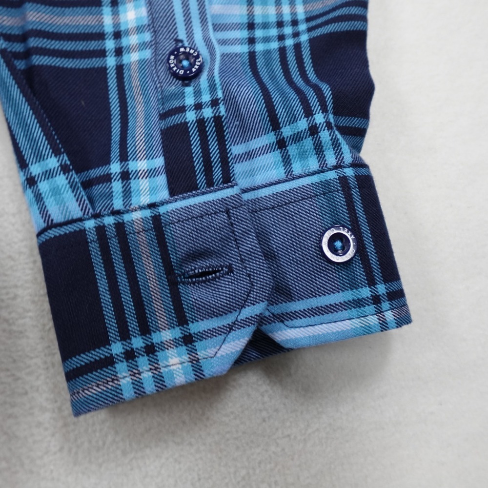 Dixxon Flannel Shirt Mens Large Blue Axel Crew Foundation Button Up Long Sleeve - Picture 5 of 15